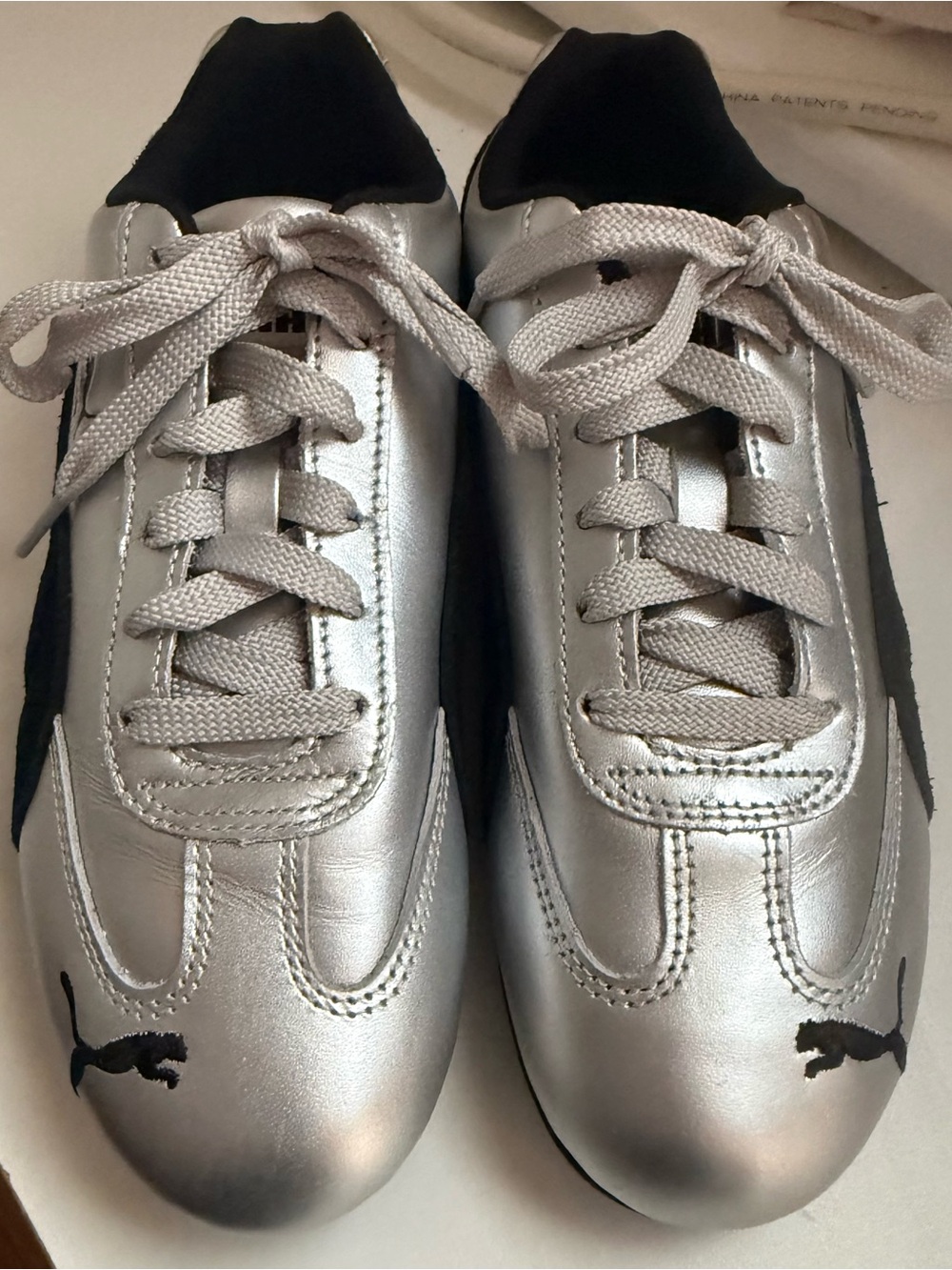 Puma Silver Speedcat Metallic Sneakers Women’s Sz 7
